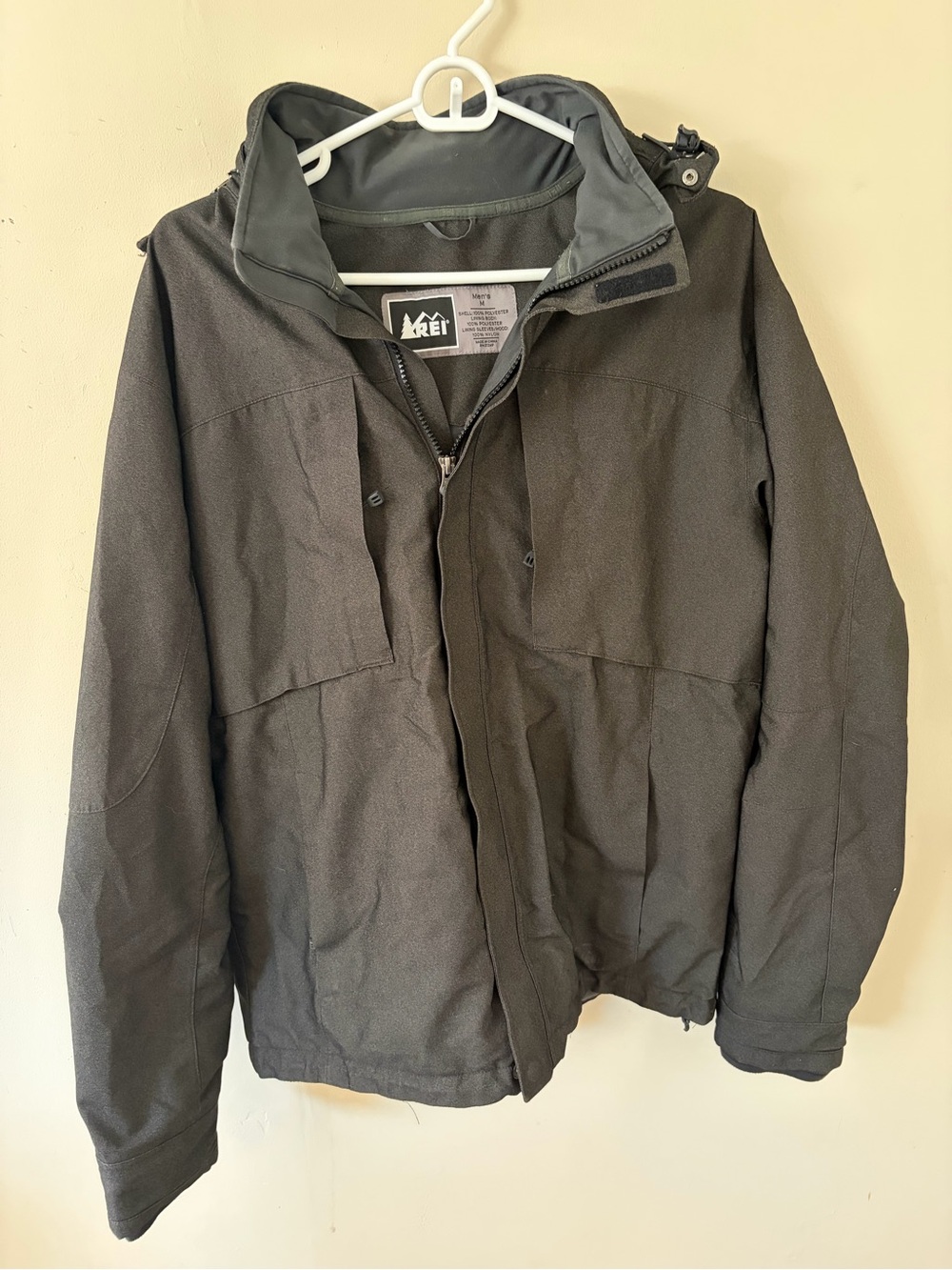 REI Men's Charcoal Performance Hooded Jacket
